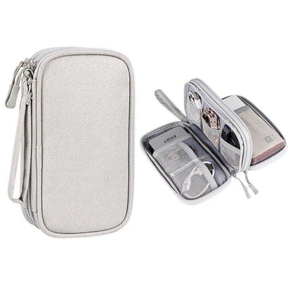 Compact Cable and Charger Organizer Bag with Multiple Pockets, Oxford Fabric, Lightweight and Shockproof