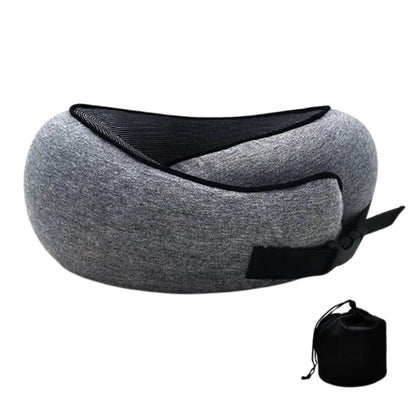 Ergonomic Travel Pillow in Memory Foam with Compression Bag and Strap – 31x26x14 cm for Airplane, Car, and Train