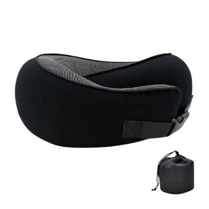 Ergonomic Travel Pillow in Memory Foam with Compression Bag and Strap – 31x26x14 cm for Airplane, Car, and Train