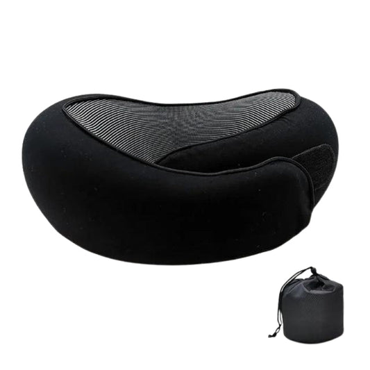 Ergonomic Travel Pillow in Memory Foam with Compression Bag and Strap – 31x26x14 cm for Airplane, Car, and Train