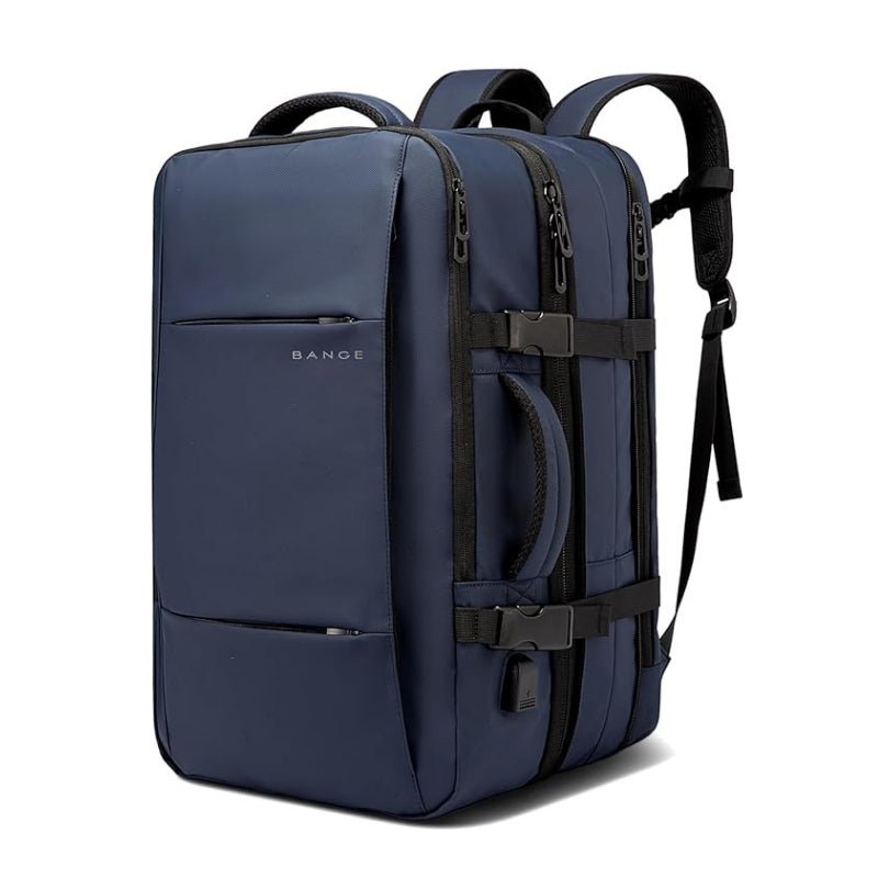 Water-Resistant Expandable Backpack for Travel with USB Port and Laptop Compartment