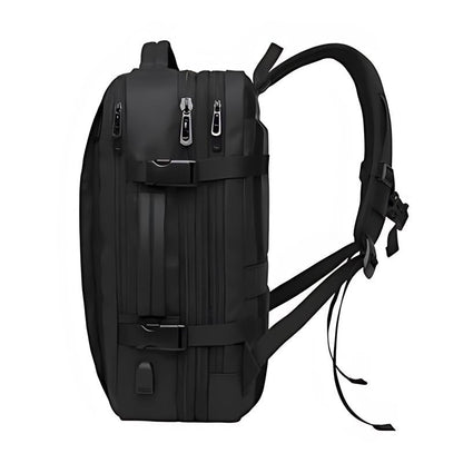 Water-Resistant Expandable Backpack for Travel with USB Port and Laptop Compartment