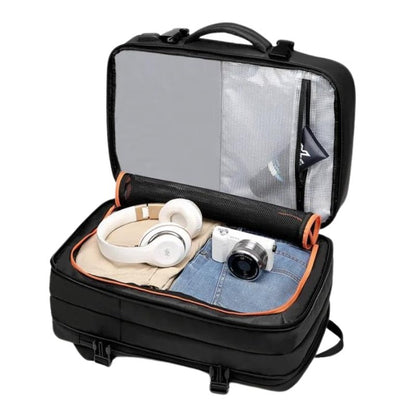 Water-Resistant Expandable Backpack for Travel with USB Port and Laptop Compartment
