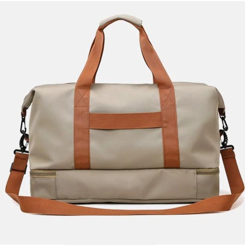 Water-Resistant Oxford Fabric Travel Bag 35L with Shoe Compartment and Shoulder Strap