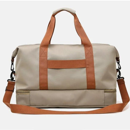 Water-Resistant Oxford Fabric Travel Bag 35L with Shoe Compartment and Shoulder Strap