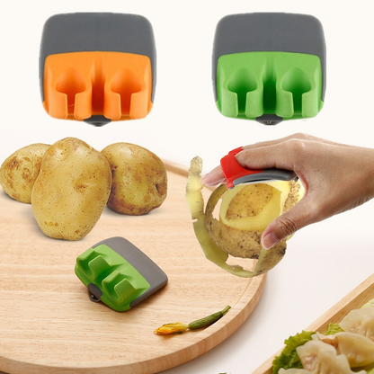 Double-Ended Vegetable Peeler for Two Fingers