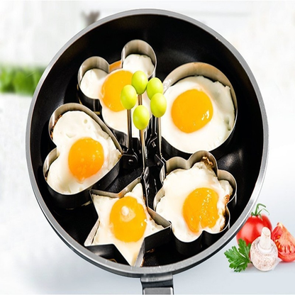 5-Piece Stainless Steel Egg and Pancake Shaper Set