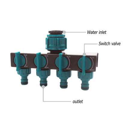 Garden Hose Water Splitter with 4-Way Outlet