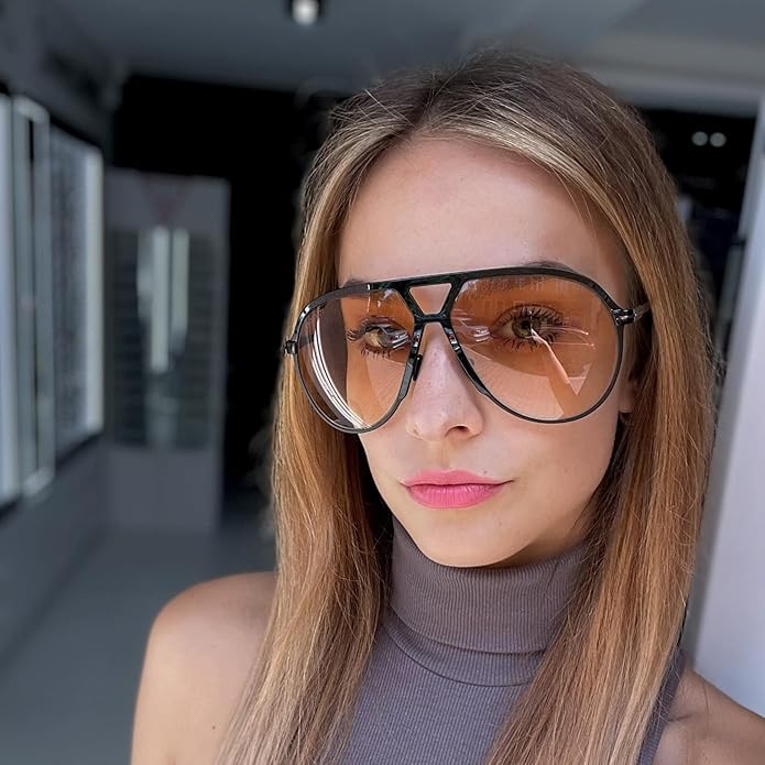 Retro Oversized UV400 Aviator Sunglasses