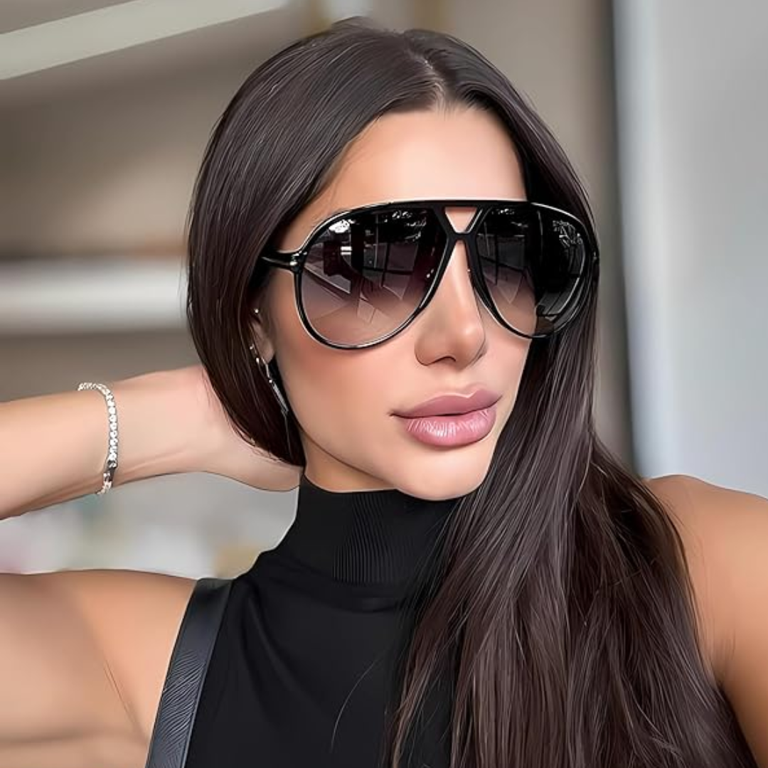Retro Oversized UV400 Aviator Sunglasses
