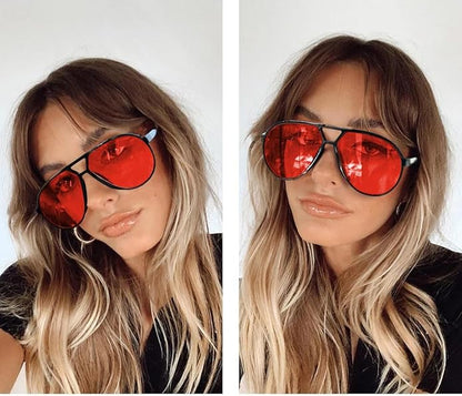 Retro Oversized UV400 Aviator Sunglasses