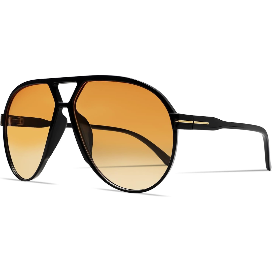 Retro Oversized UV400 Aviator Sunglasses