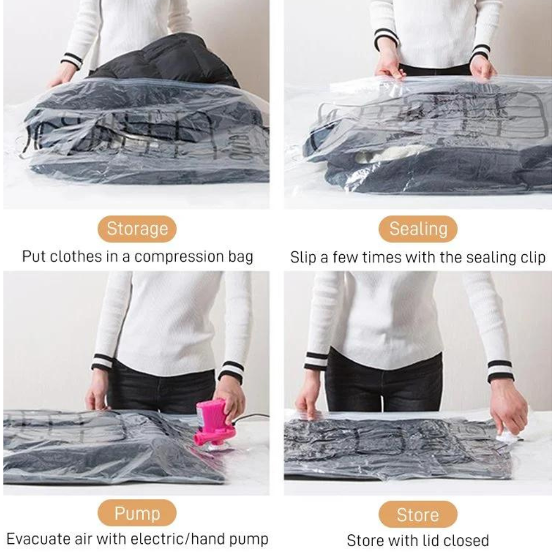 Space-Saving Hanging Vacuum Storage Bags