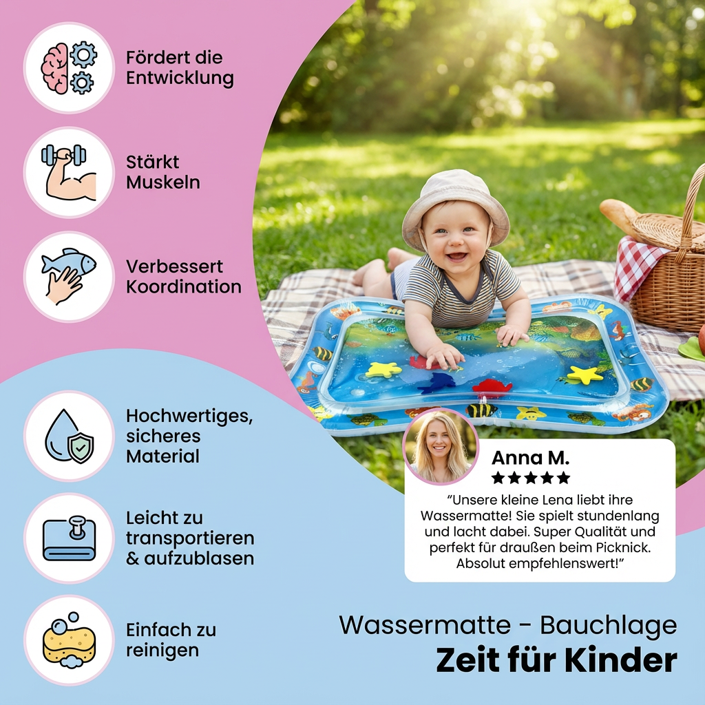 Water Mat for Tummy Time - Playtime Activity for Kids