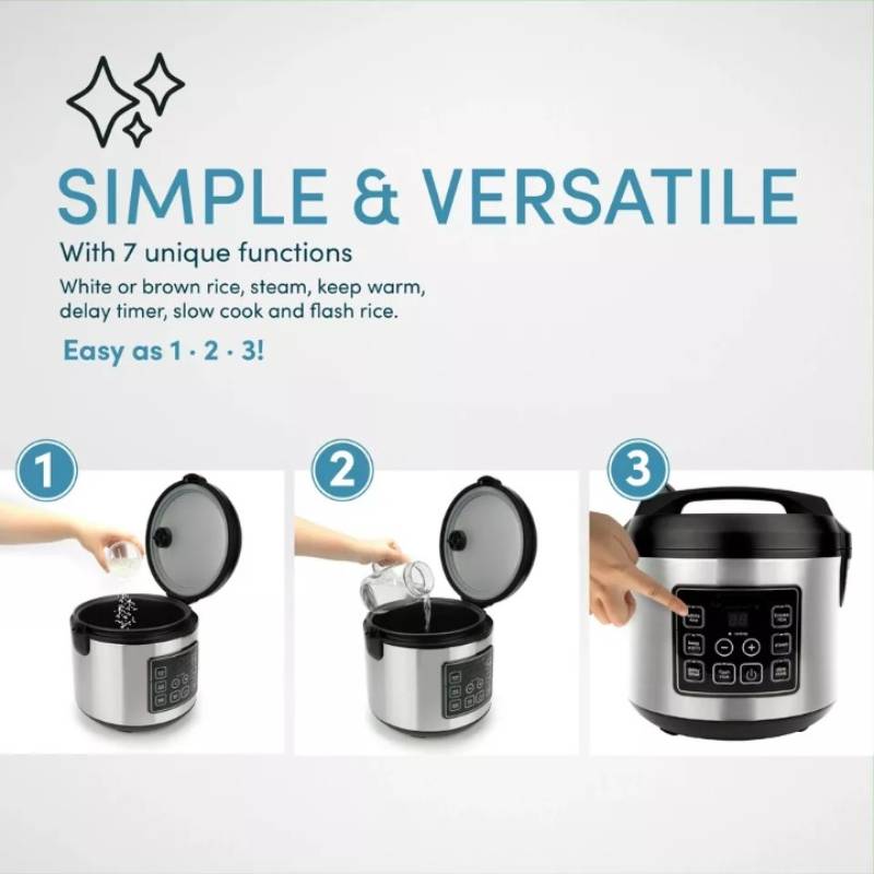 20-Cup Digital Rice Cooker with Multiple Functions