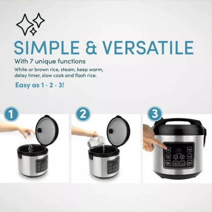 20-Cup Digital Rice Cooker with Multiple Functions
