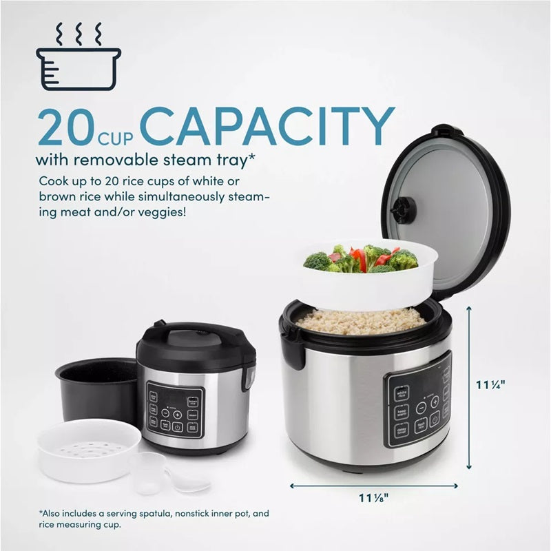 20-Cup Digital Rice Cooker with Multiple Functions