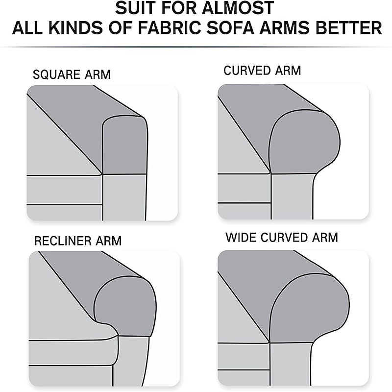 Stretch Armrest Covers – Spandex Chair & Sofa Slipcovers, Set of 2, Burgundy