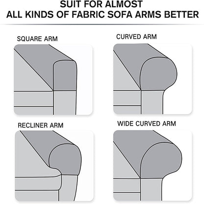 Stretch Armrest Covers – Spandex Chair & Sofa Slipcovers, Set of 2, Burgundy
