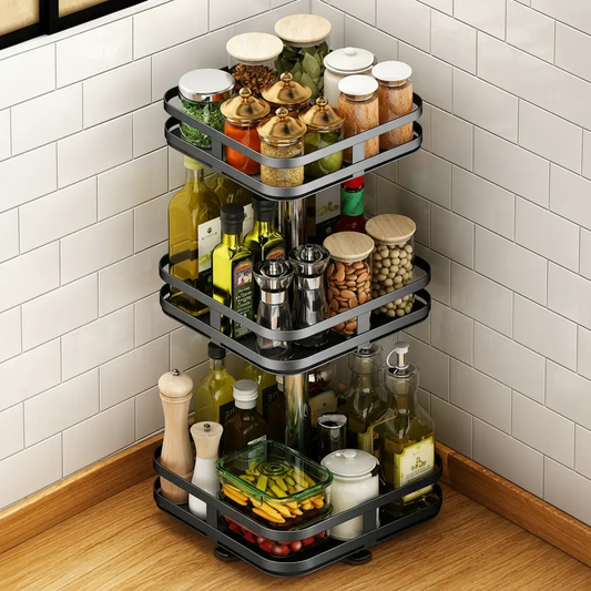 360° Rotating Spice Organizer with 3 Adjustable Levels