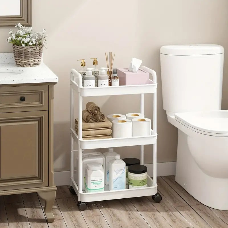 3-Tier Rolling Utility Cart on Wheels for Versatile Storage