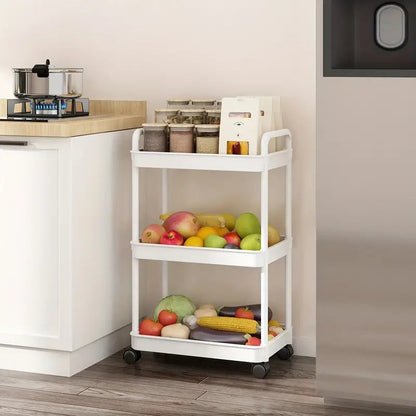3-Tier Rolling Utility Cart on Wheels for Versatile Storage