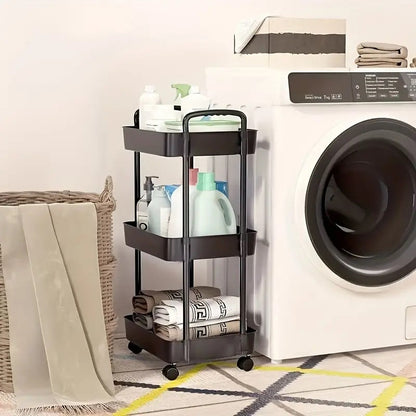 3-Tier Rolling Utility Cart on Wheels for Versatile Storage