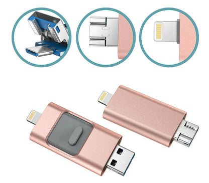 4-in-1 USB Memory Stick for Phone, Tablet, and PC Storage