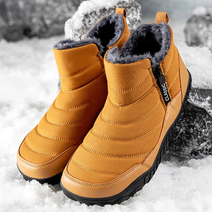Waterproof Ankle Boots for Men - Warm Winter Snow Shoes with Grip Sole