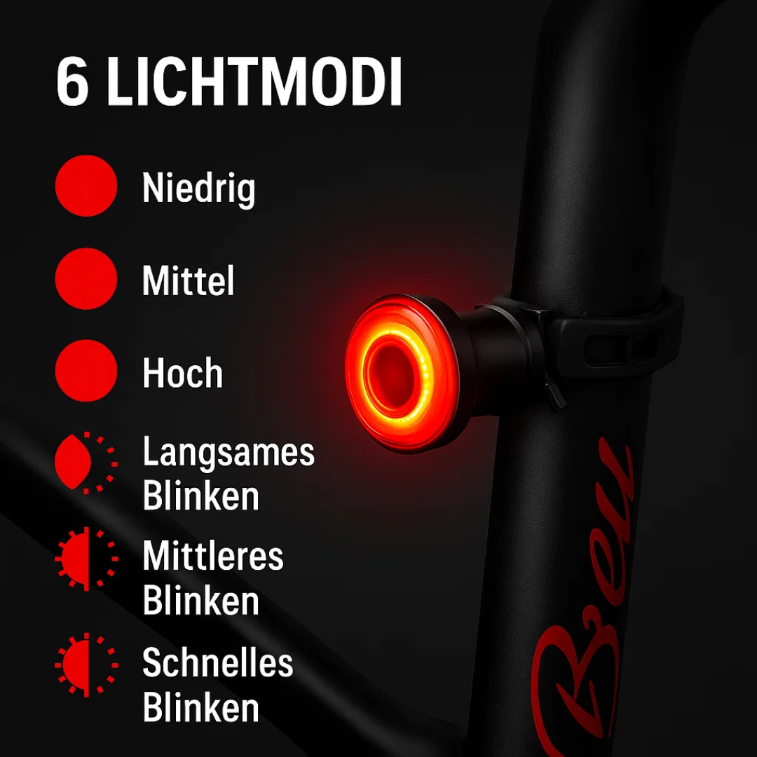 Bicycle and Racing Bike Tail Light with 6 Modes and Rechargeable Battery