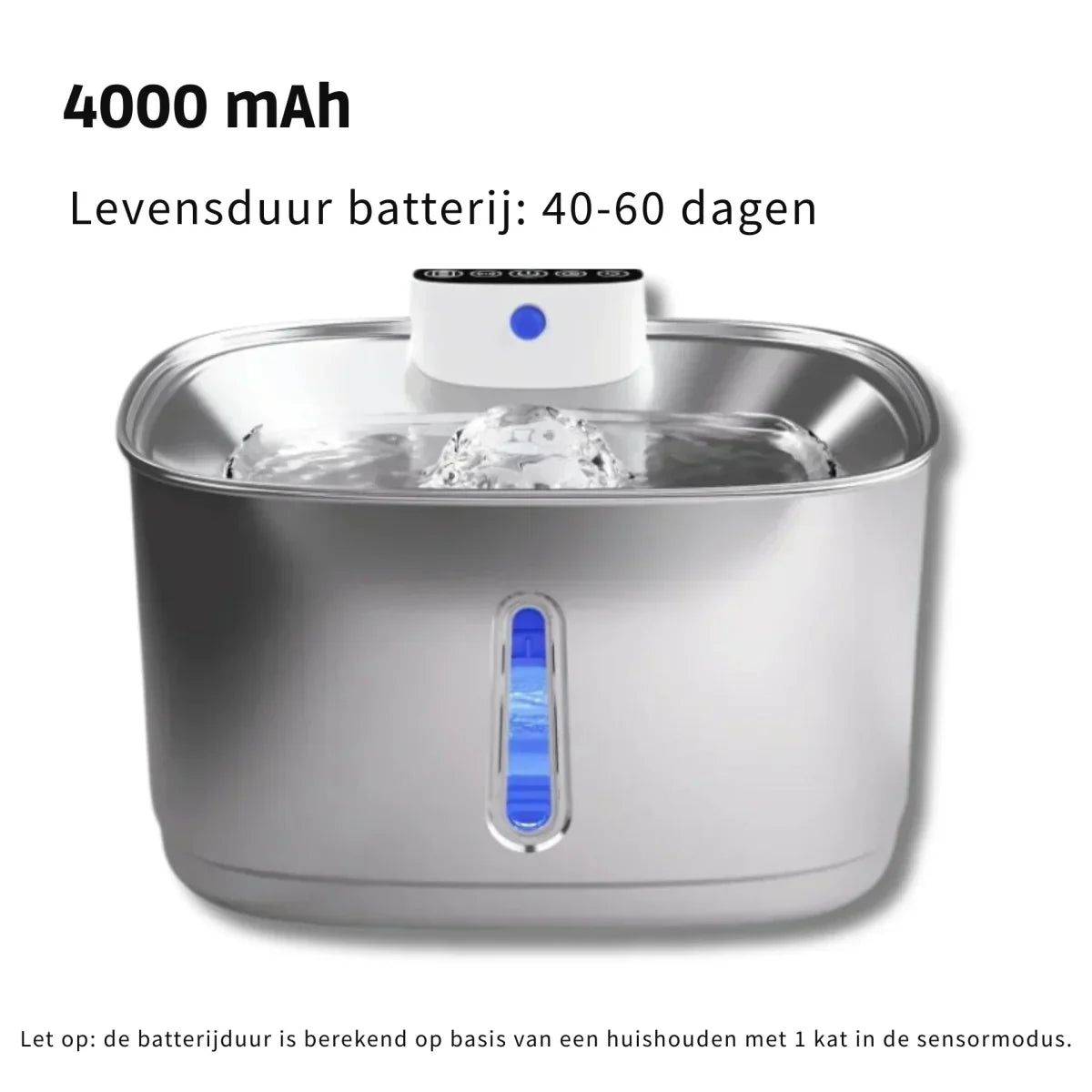 3.2L Stainless Steel Pet Water Fountain with Filter for Cats and Dogs
