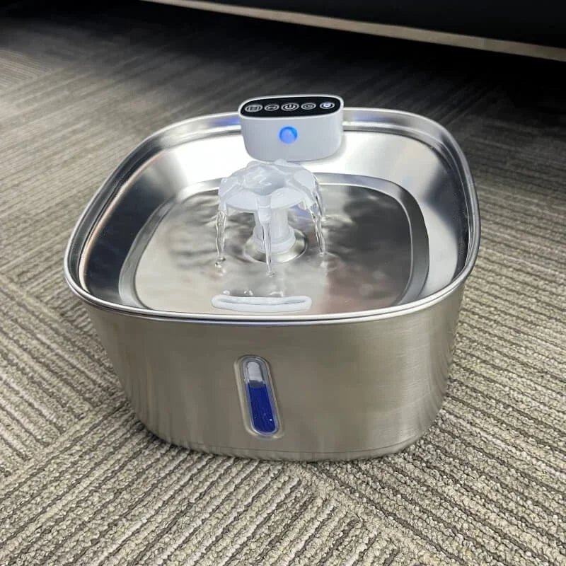 3.2L Stainless Steel Pet Water Fountain with Filter for Cats and Dogs