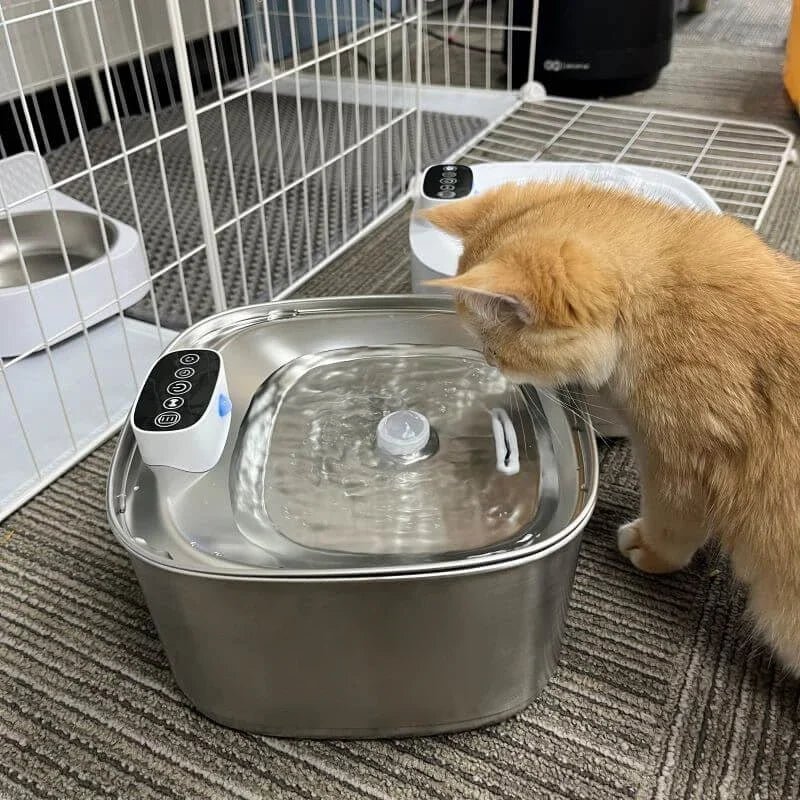 3.2L Stainless Steel Pet Water Fountain with Filter for Cats and Dogs