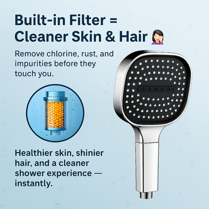 High-Pressure Showerhead with Turbo Technology & Advanced Filtration