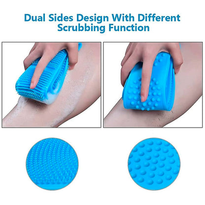 Double-Sided Silicone Bath Brush and Back Scrubber