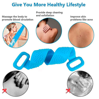 Double-Sided Silicone Bath Brush and Back Scrubber
