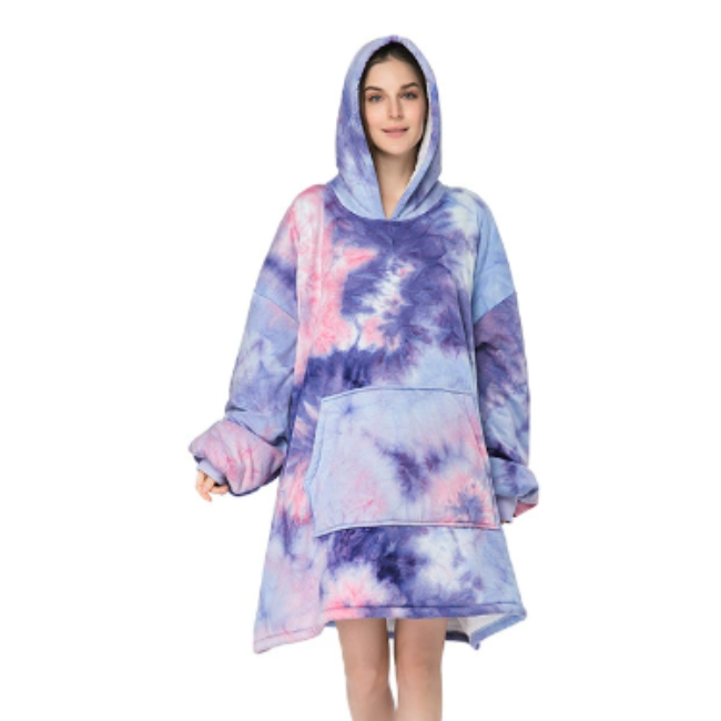 Soft Fleece and Wool Hooded Blanket for Home Comfort and Warmth