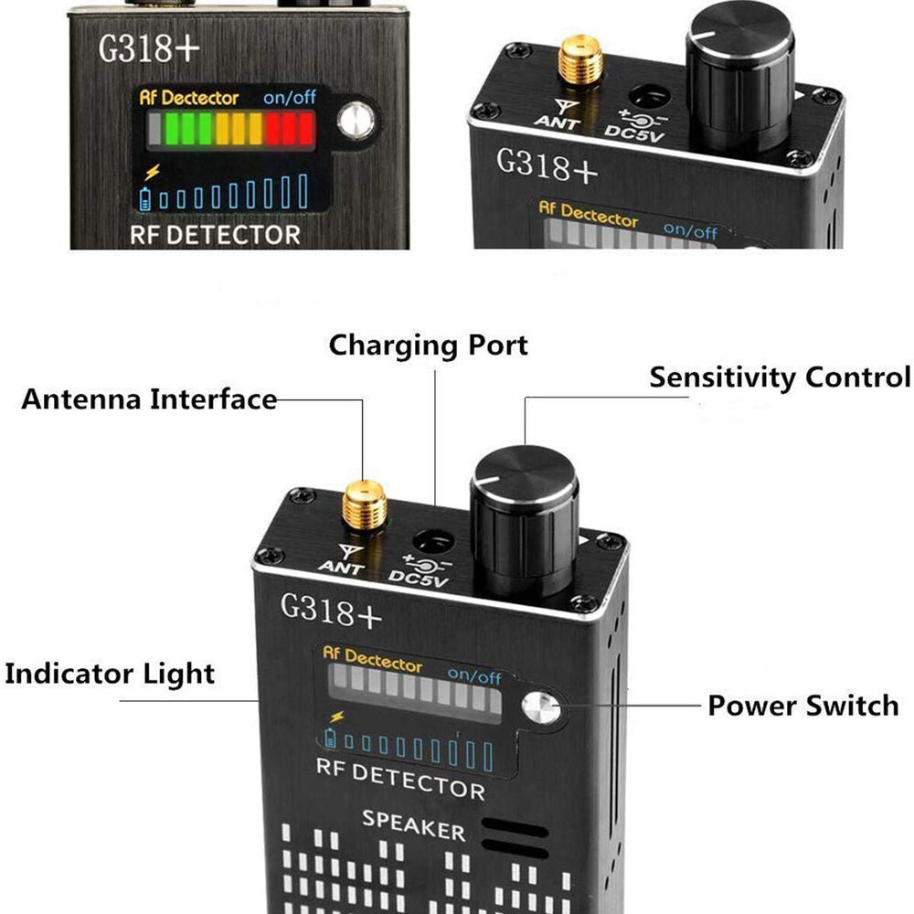 RF Signal and Camera Detector with Laser Function and Alarm – PrivacyGuard