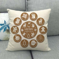 15 - Merry Christmas Brown Circle Patches