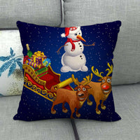 55 - Snowman Delivering Gifts with Rudolf Rednose Raindeer