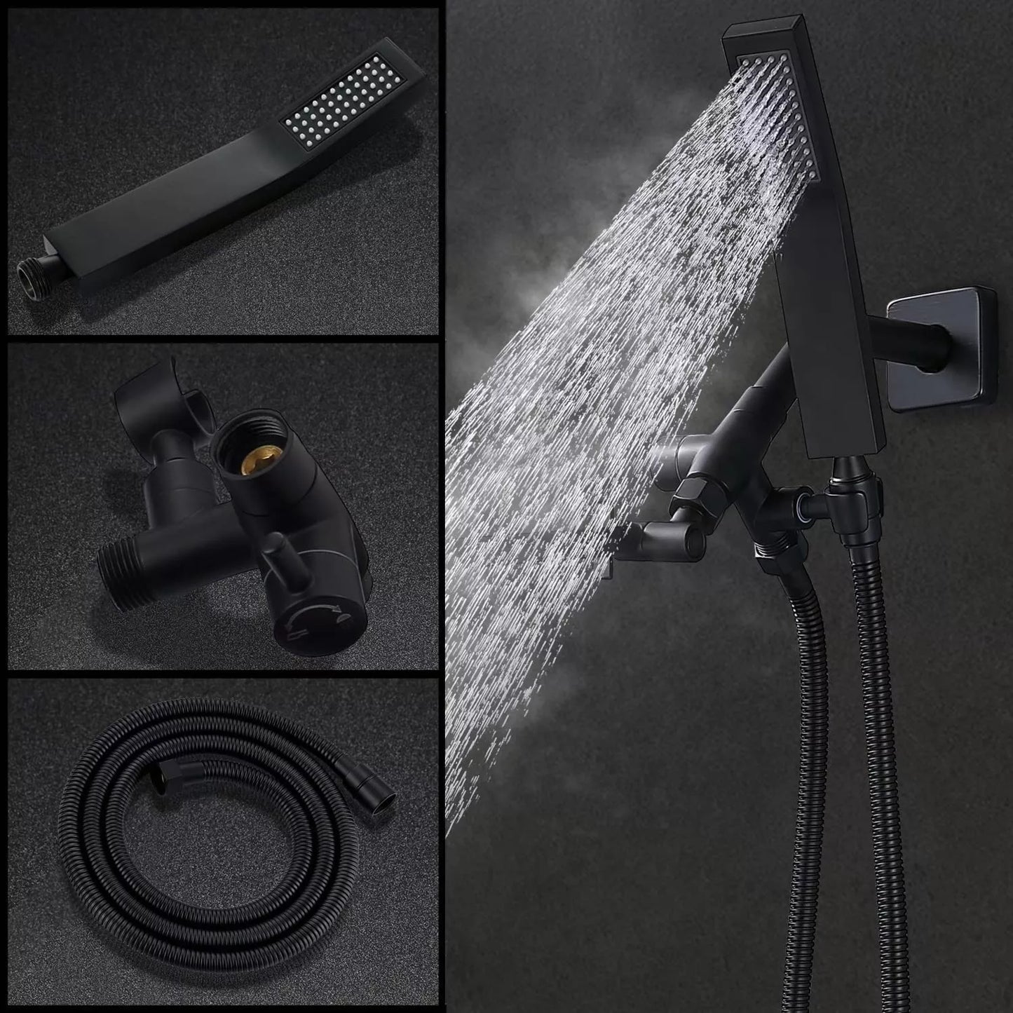 Cascading Rain Shower Head with 3-Way Diverter Switch – Luxury Design