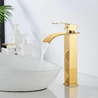 Brass Waterfall Mixer Tap for Vanity Sink Faucet