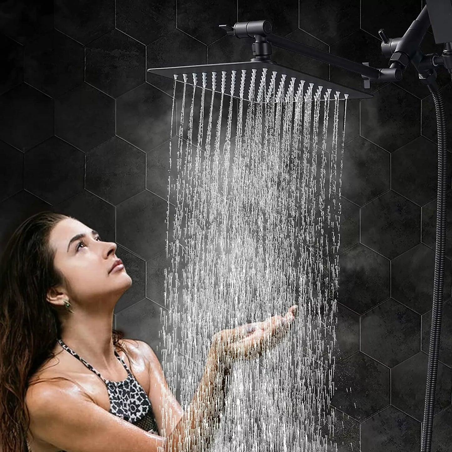 Cascading Rain Shower Head with 3-Way Diverter Switch – Luxury Design