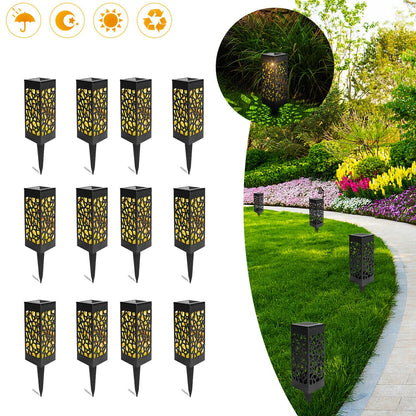 12-Pack LED Solar Garden Pathway Lights for Outdoor Illumination