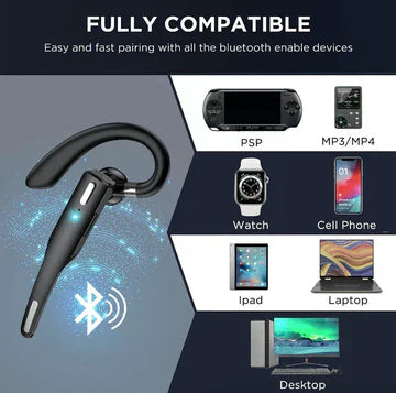 Dual Microphone Wireless Bluetooth 5.1 Headset with Noise Cancellation