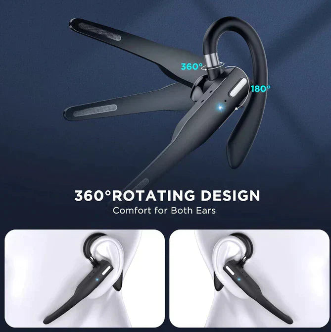 Dual Mic Wireless Bluetooth 5.1 Headset with Noise Cancellation for Truckers