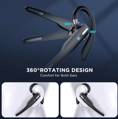 Dual Mic Wireless Bluetooth 5.1 Headset with Noise Cancellation for Truckers