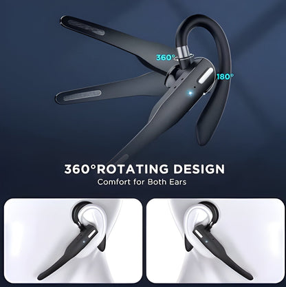 Noise Cancelling Bluetooth Earpiece with Dual Microphones – Wireless Headset