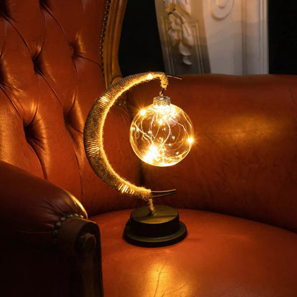 Decorative Table Lamp with Warm Ambient Light - Moon Sphere Design