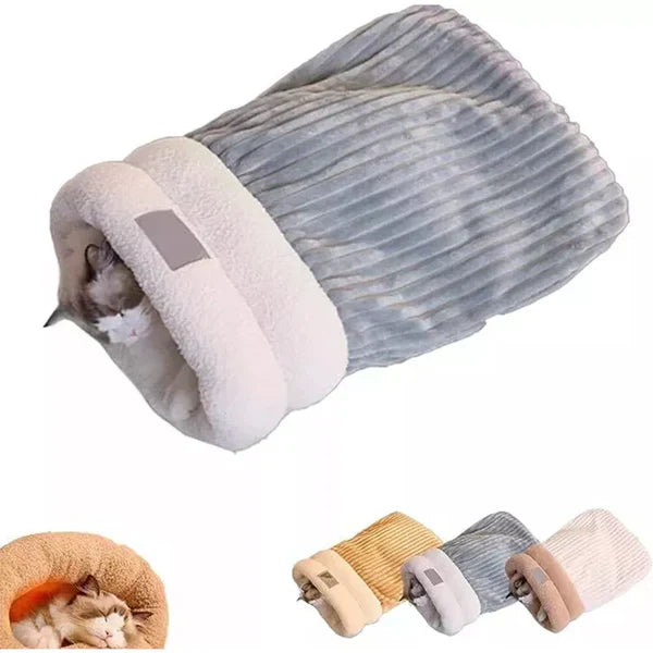 Cozy 3-Layer Pet Sleeping Bag for Cats & Small Dogs
